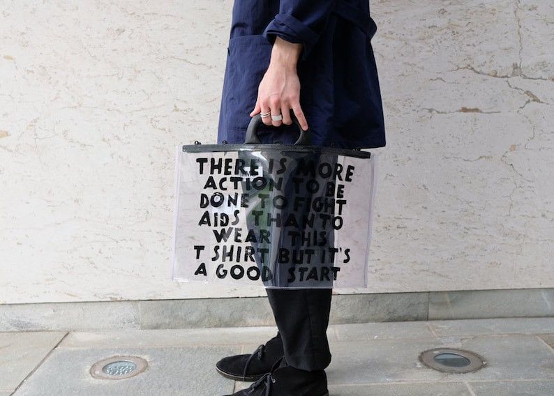Maison Margiela MM6 SS19 charity AIDS-print PVC tote Size ONE SIZE - 10 Thumbnail