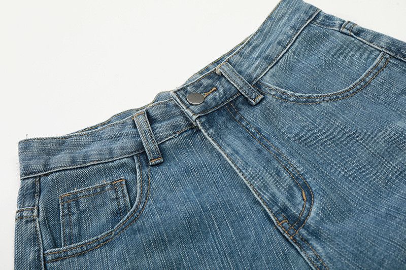 Jean American-style washed graffiti print ripped curved jeans Size US 32 / EU 48 - 3 Thumbnail