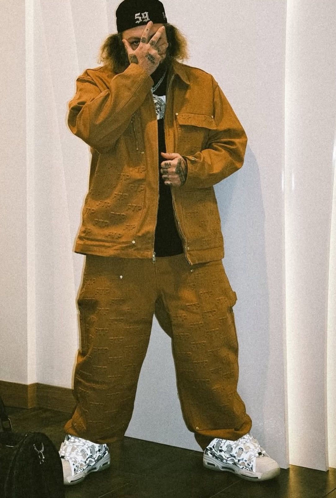 Fuck The Population × G59 Records EMBOSSED LOGO WORK JACKET (BROWN) Size US M / EU 48-50 / 2 - 1 Thumbnail