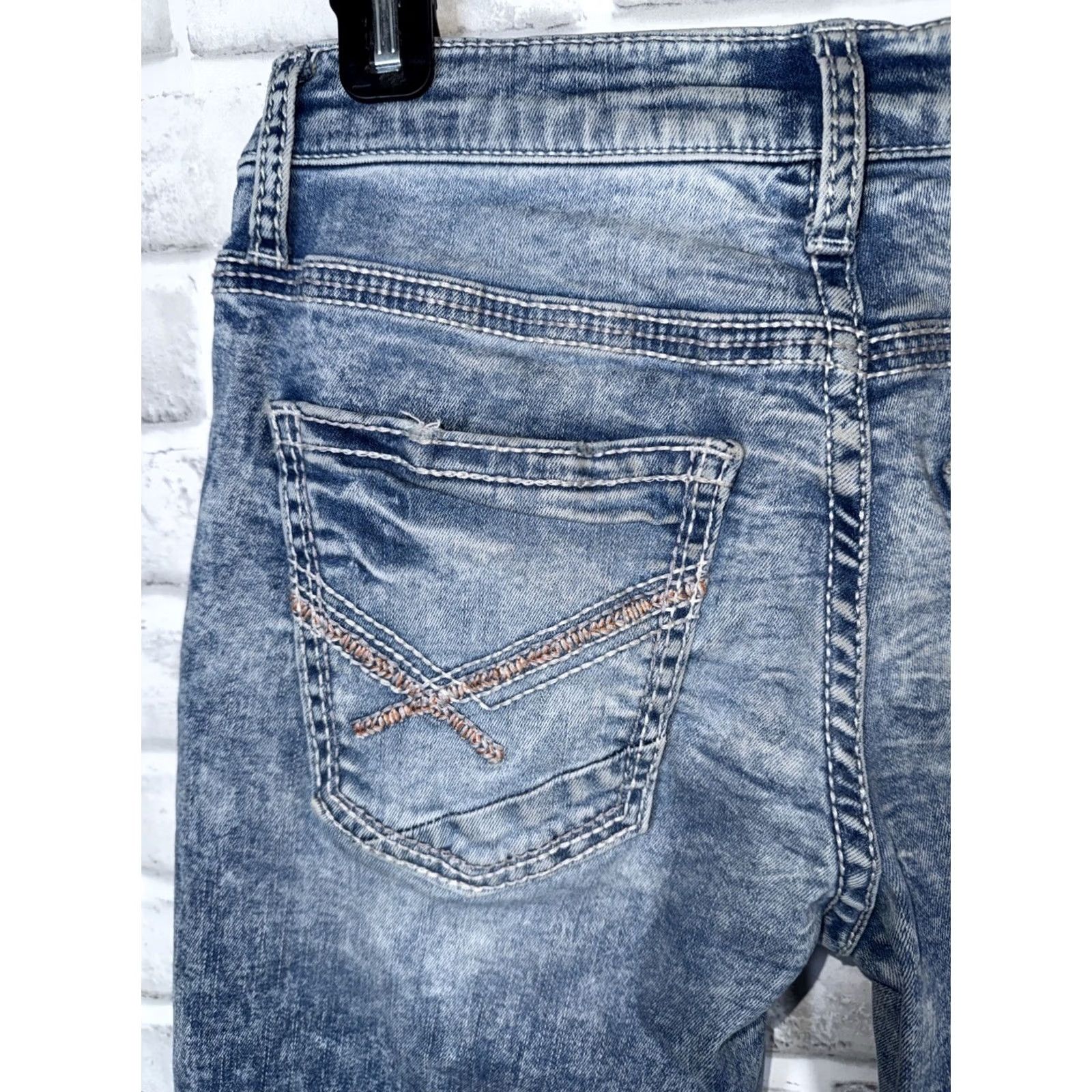 Vintage BKE Buckle Jake Straight Jeans 30x30 Mens Blue Distressed Cotton Blend 5-Pocket Belt Loops Stretch Low Rise Modern Western Size US 30 / EU 46 - 7 Thumbnail