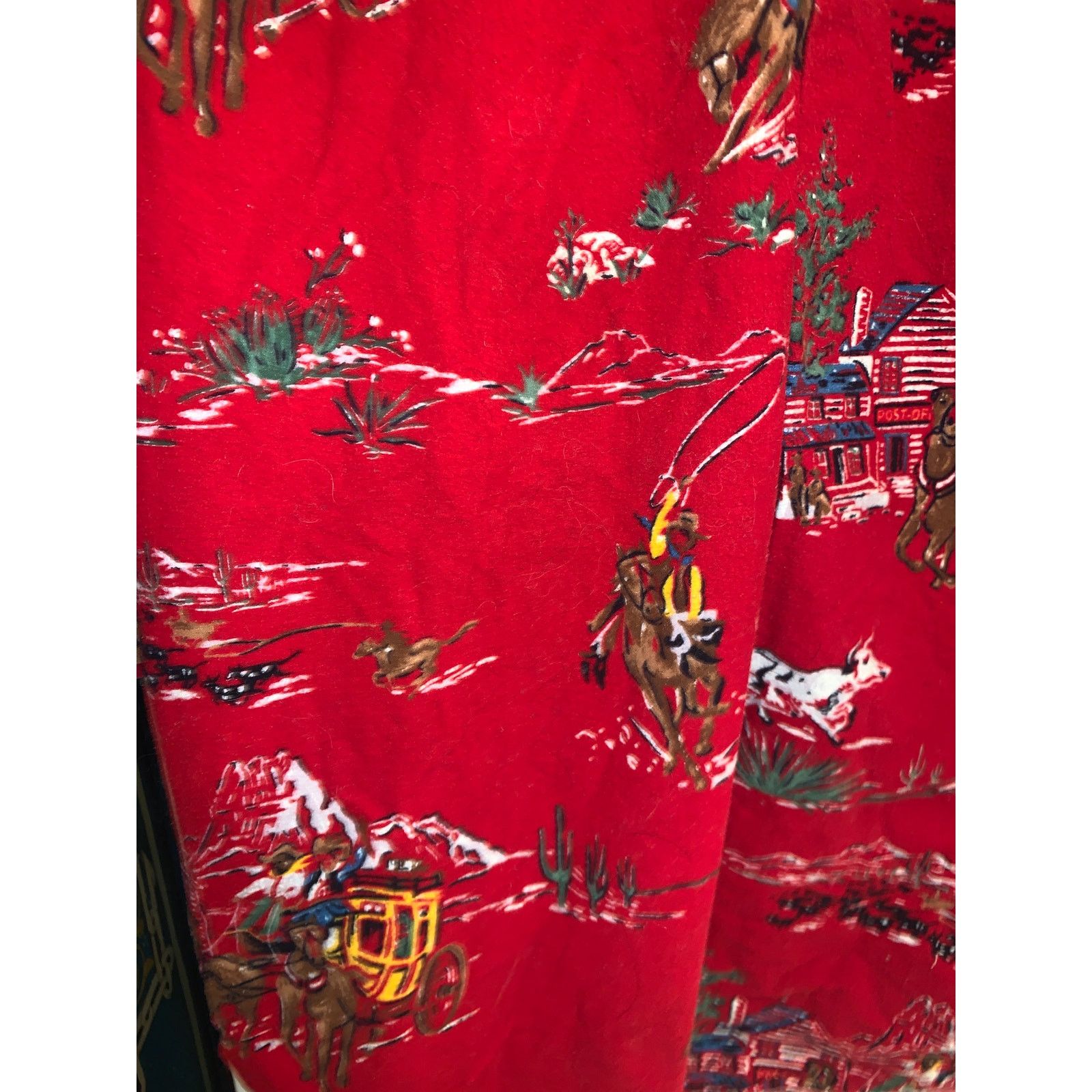 Ralph Lauren 80's RALPH LAUREN COWBOY WESTERN FLANNEL OVERSIZE NIGHTSHIRT Size ONE SIZE - 5 Thumbnail
