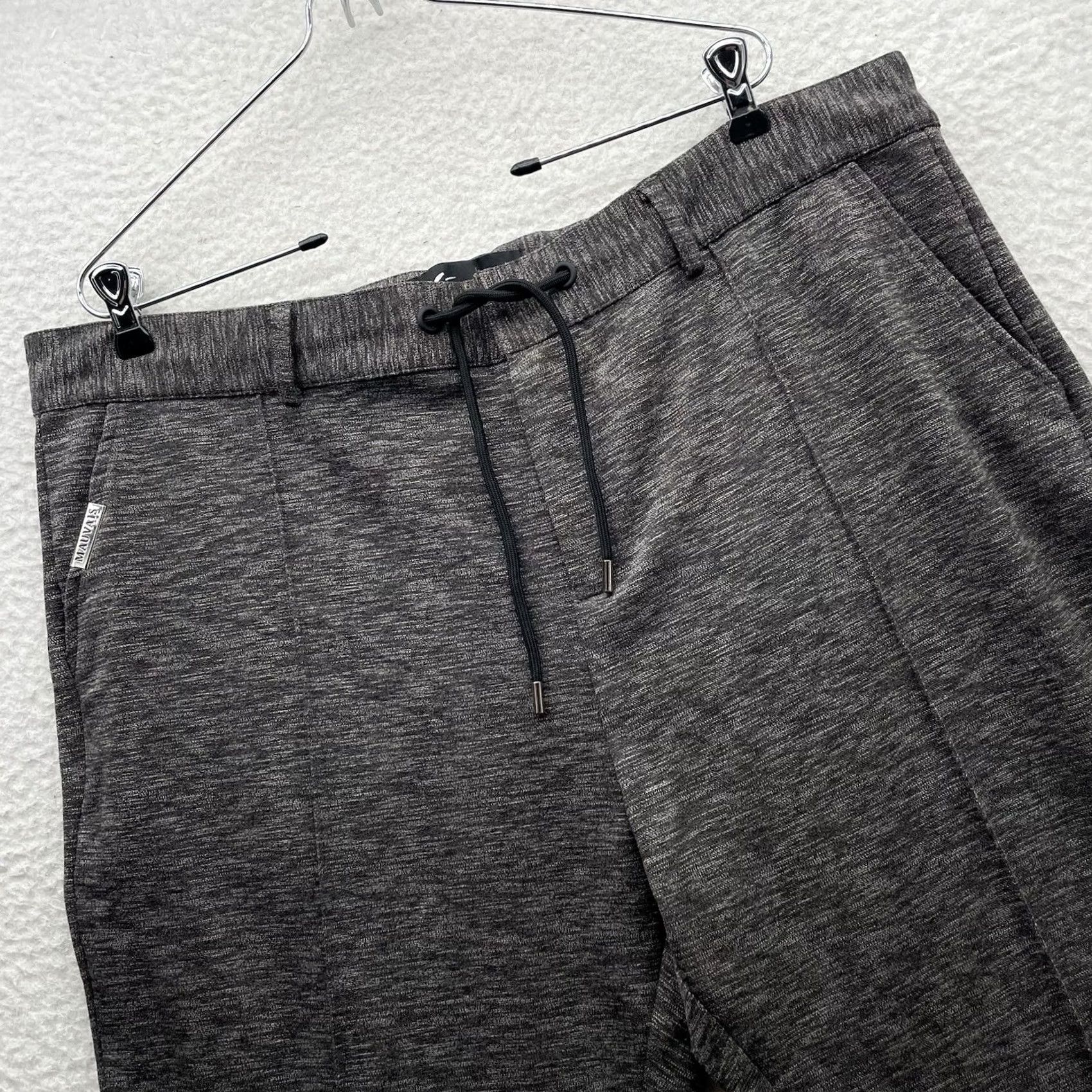 Vintage Mauvais Pants Mens 40x30 Heather Gray Tapered Drawstring Trousers Resort Woven Size US 40 / EU 56 - 2 Thumbnail