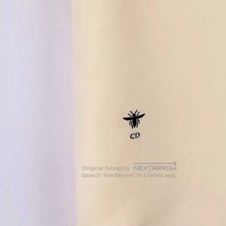 Dior Dior Beige bee embroidery wool round-neck short-sleeved dr Size XXS / US 00 / IT 34 - 4 Thumbnail