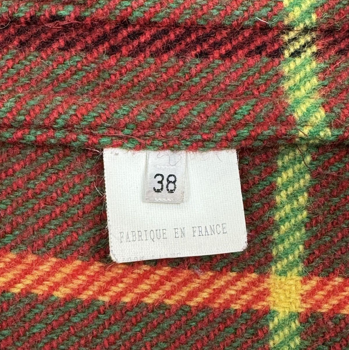 Nina Ricci × Vintage Nina Ricci Vintage Check Wool Coat Leather Trim size 38 Size S / US 4 / IT 40 - 17 Thumbnail