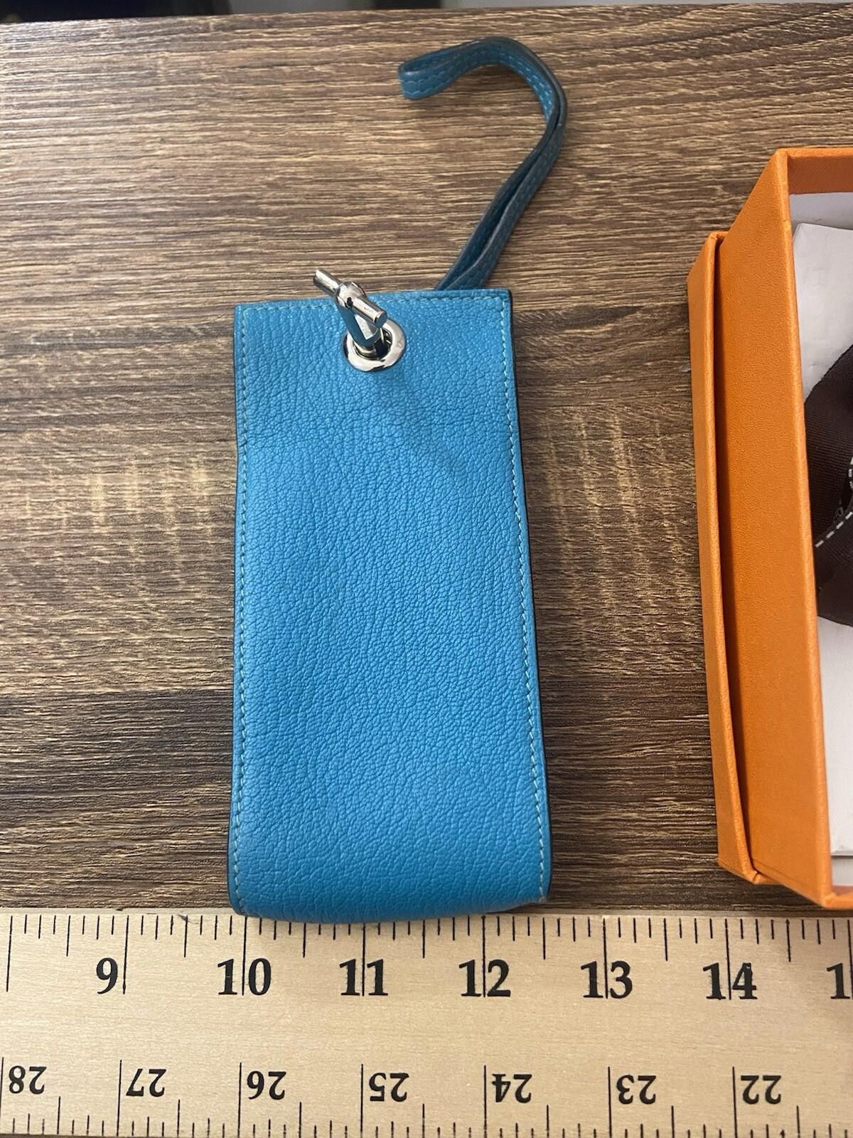Hermes Hermes Vespa cerulean blue leather cigarette case, strap/box Size ONE SIZE - 9 Thumbnail