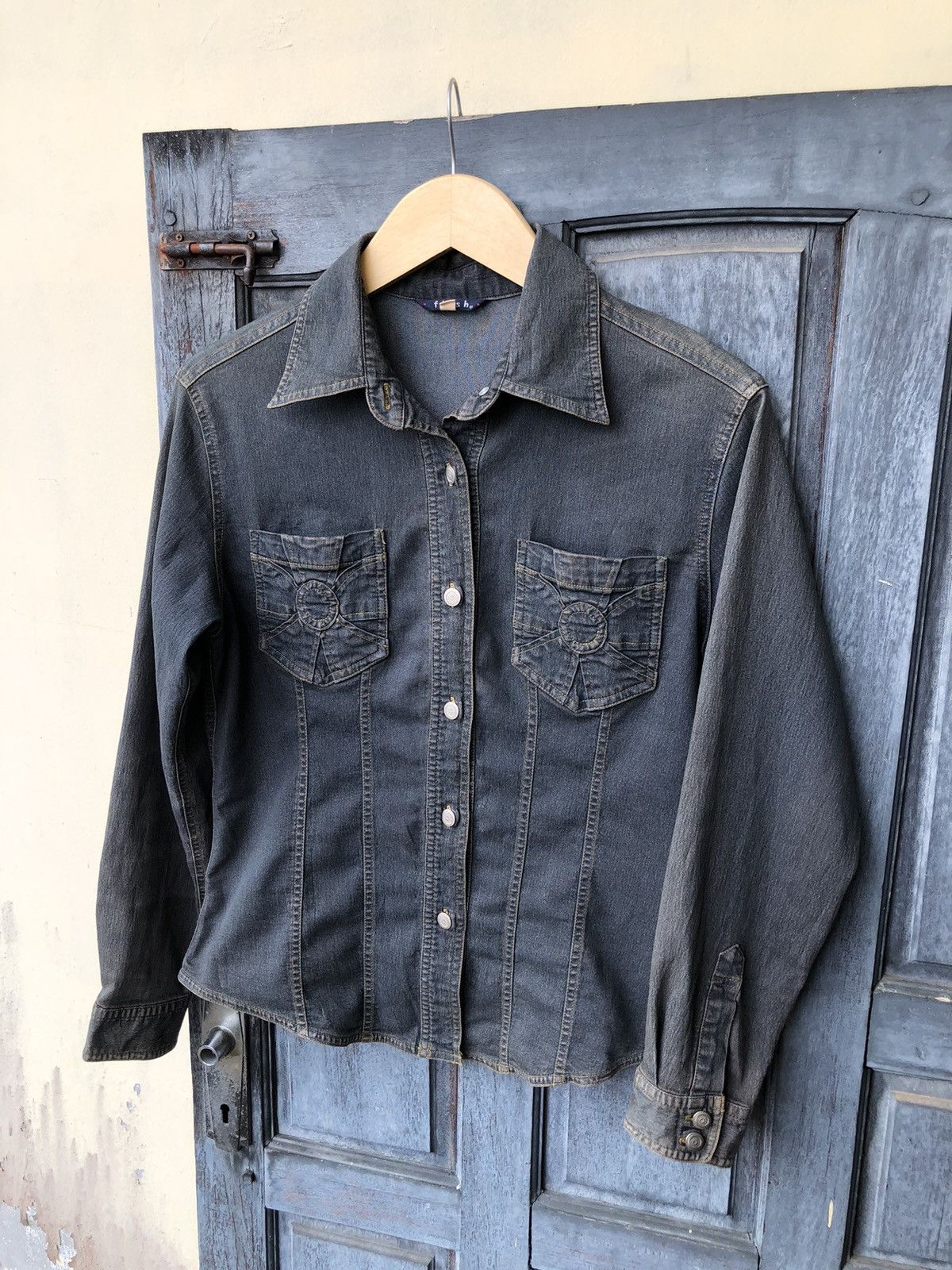 Vintage Flash Stretch Button Faded Distressed Japanese Babes Style Size M / US 6-8 / IT 42-44 - 10 Thumbnail