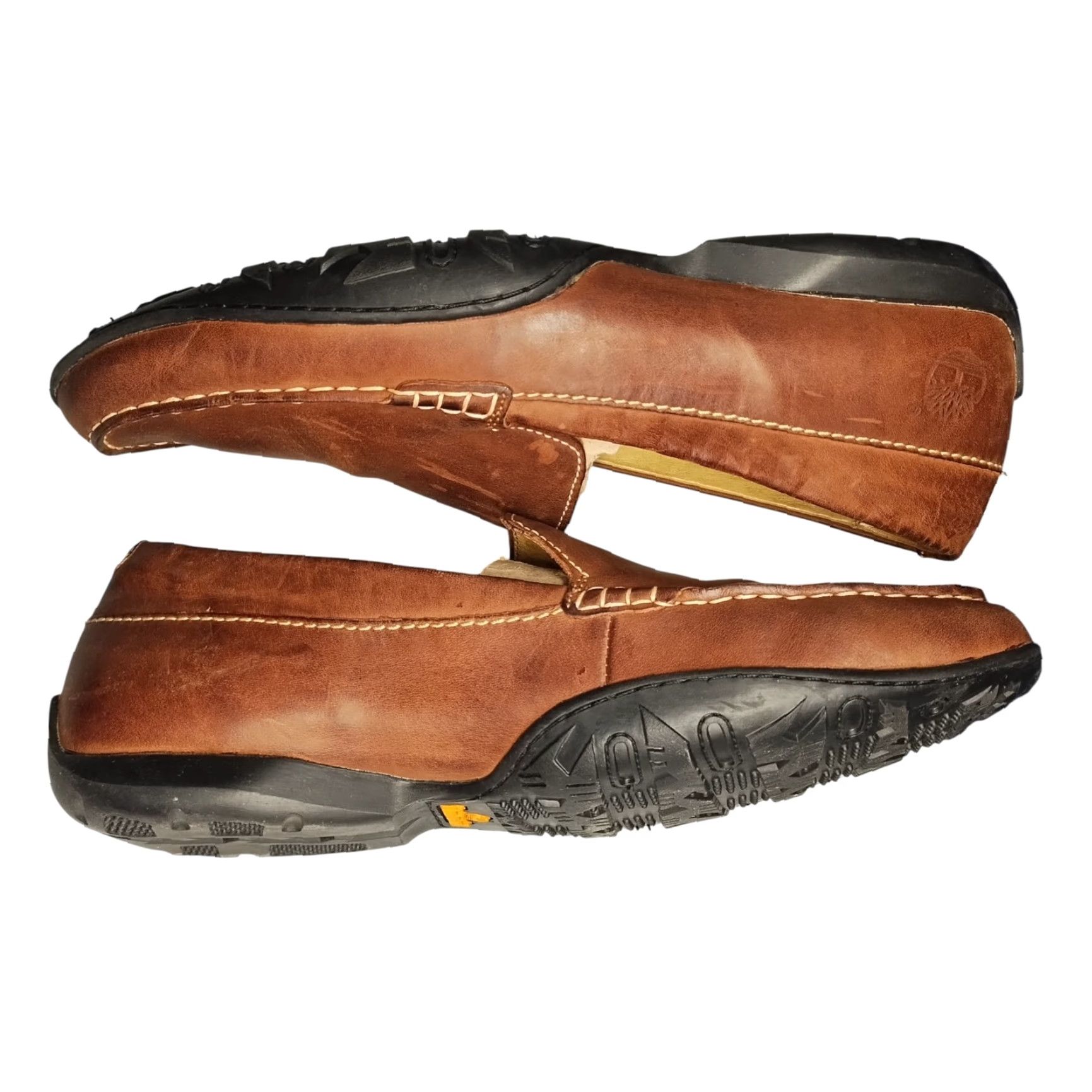 Timberland Timberland Mens Size 10M Brown Genuine Leather Slip On Loafers Smart Comfort Shoes Size US 10 / EU 43 - 2 Thumbnail