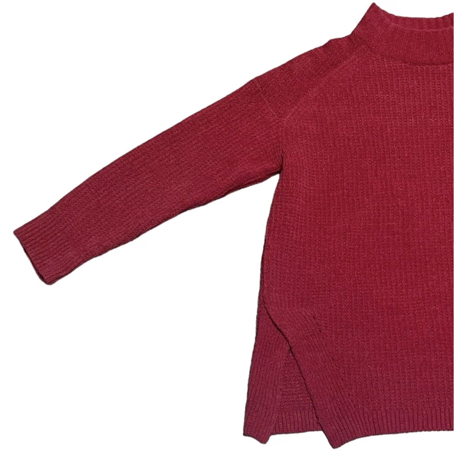 Vintage A New Day Red Knitted Sweater Sz Medium Pullover Long Sleeve High Neck Women’s Regular Size Knit Style Tight-Knit Pattern Solid Vintage No Size M / US 6-8 / IT 42-44 - 2 Thumbnail