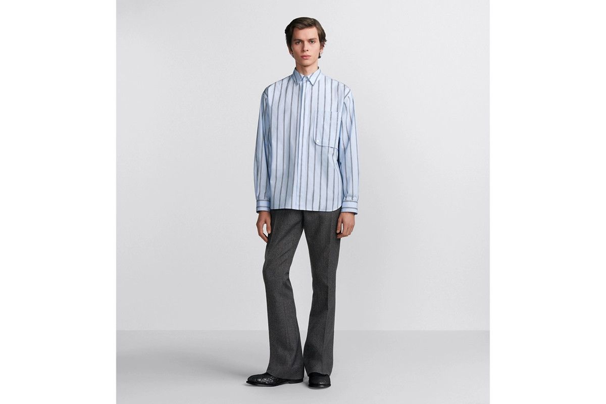 Dior o1bcso1str0226 Couture Embroidery Shirt in Blue Size US S / EU 44-46 / 1 - 5 Thumbnail