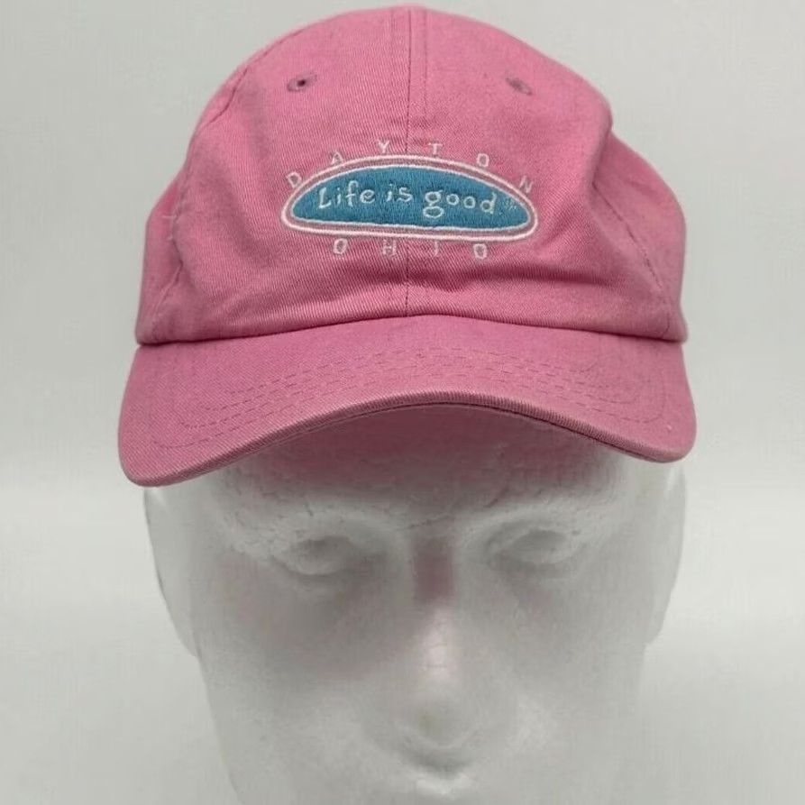 Life is Good Life is Good Hats Unisex Adult OSFA Pink Embroidered Strapback Baseball Cap NEW Size ONE SIZE - 2 Thumbnail