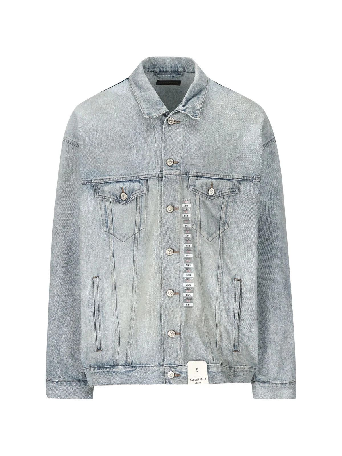 Balenciaga Balenciaga Size Sticker Denim Jacket Size US XL / EU 56 / 4 - 1 Thumbnail