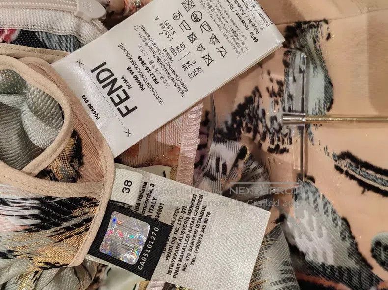 Fendi Fendi Floral Print Puffy Skirt, Beige Background with Pink Size 25" / US 0 / IT 36 - 4 Thumbnail