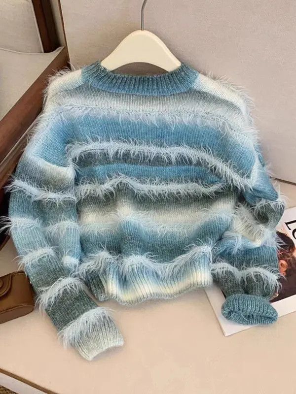 VIBE Striped patchwork crew neck knitted sweater Size M / US 6-8 / IT 42-44 - 2 Thumbnail