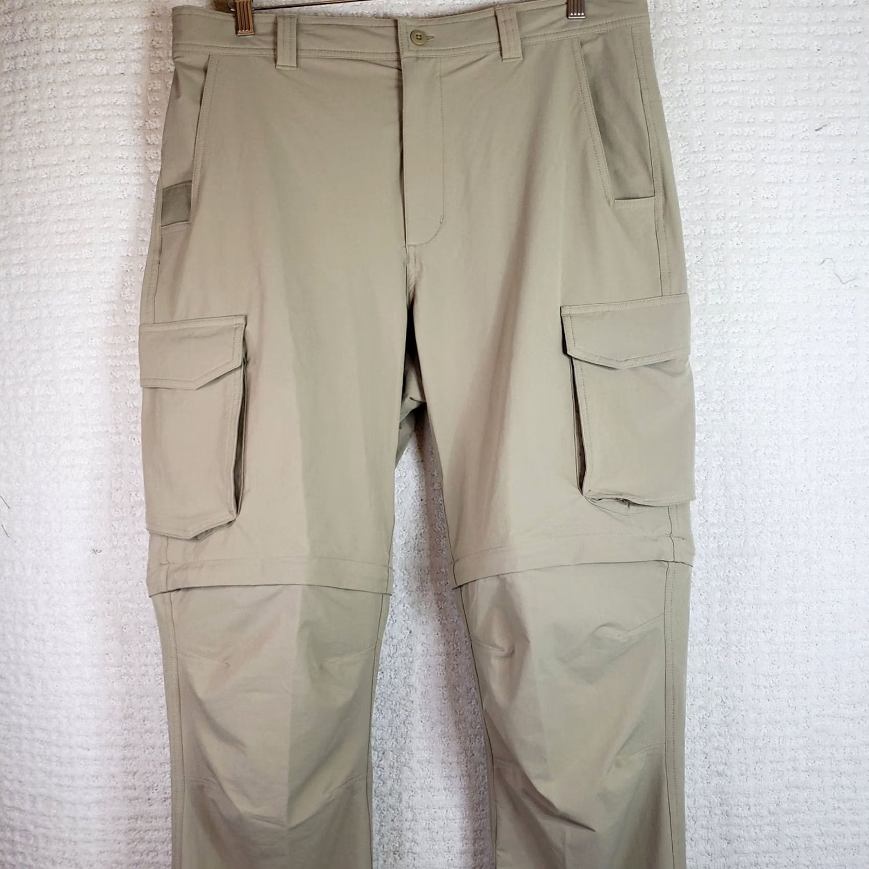 Vintage Stryker Convertible Pants Men 36x34 Khaki Beige Nylon Spandex Fishing Cargo Convertible Pockets Regular Straight 36 Waist Mens Size US 36 / EU 52 - 2 Thumbnail
