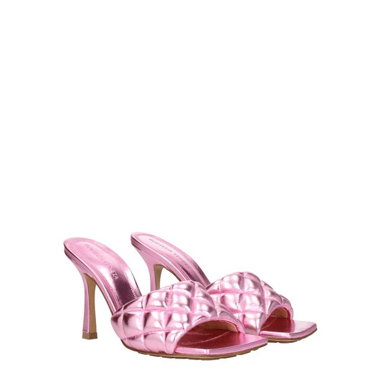 Bottega Veneta o1n1vont1224 Padded Sandal Mules in Azalea Pink Size US 10 / IT 40 - 2 Thumbnail