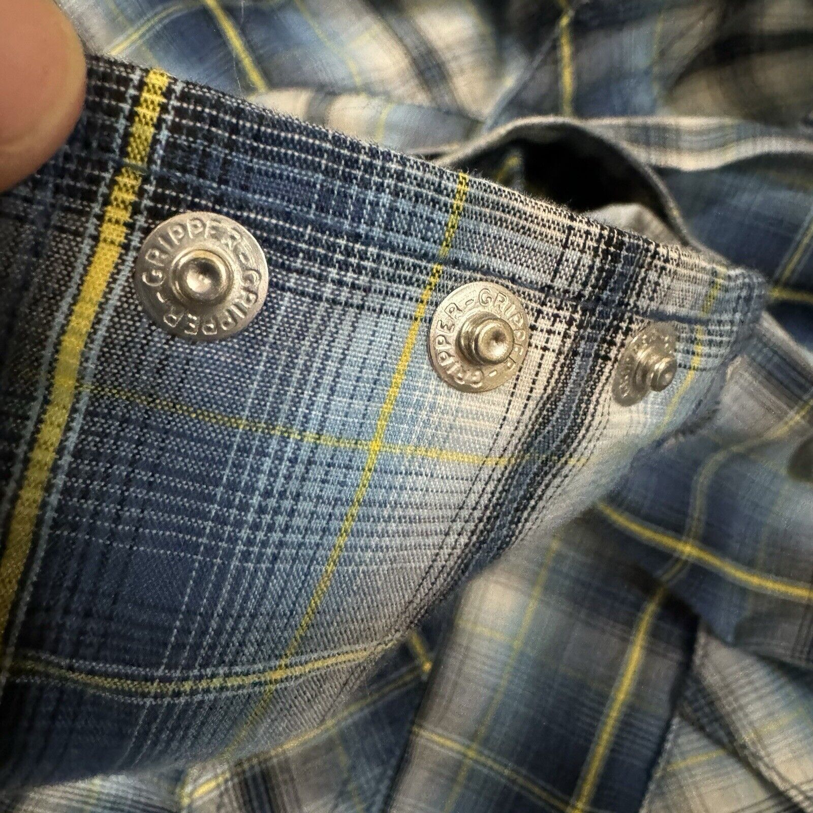 Wrangler Vintage 90s Wrangler Blue Plaid Snap Button Shirt Size US XL / EU 56 / 4 - 6 Thumbnail