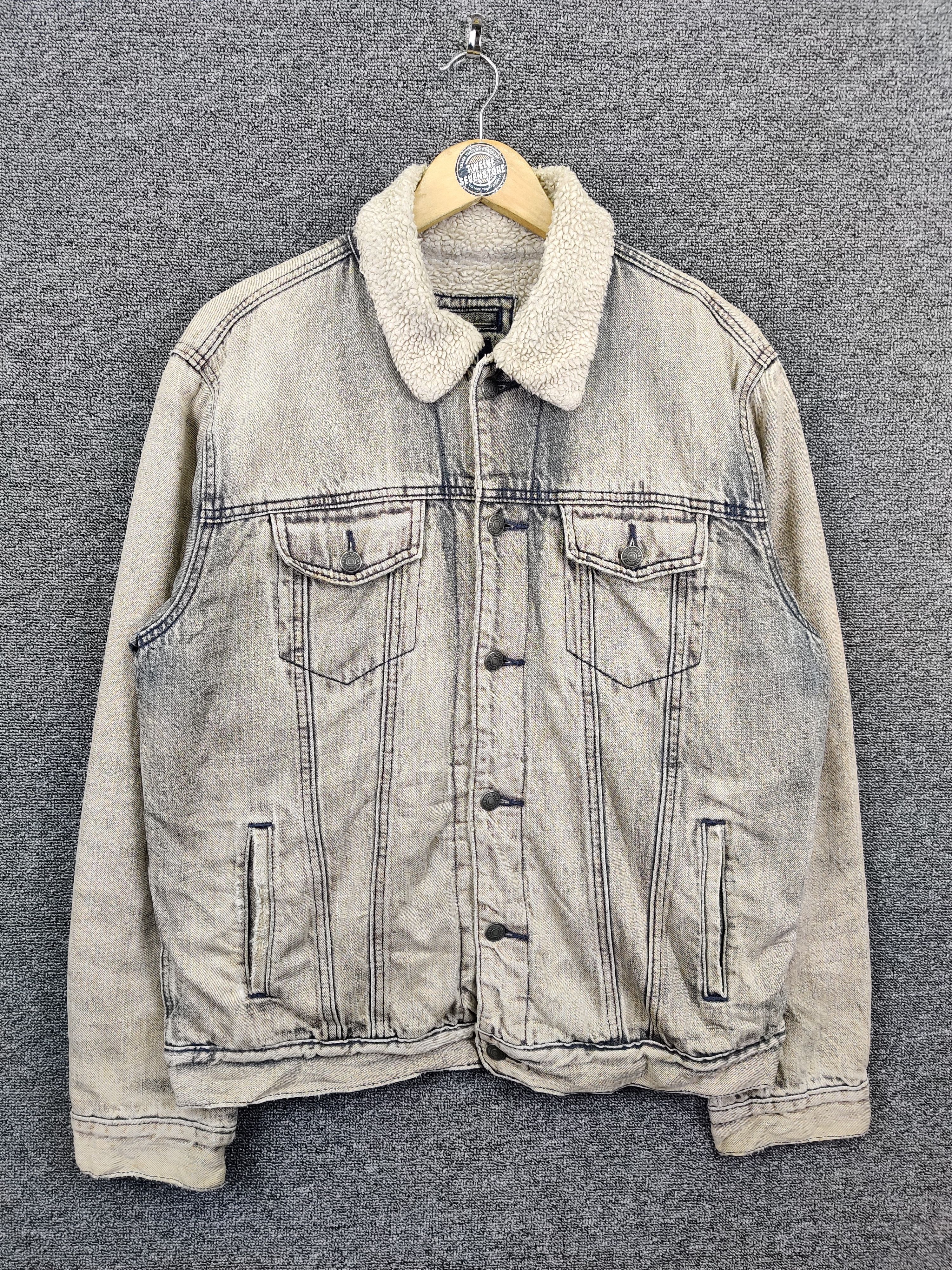 Gap Vintage Gap Acid Wash Sherpa Denim Jacket Size US M / EU 48-50 / 2 - 1 Thumbnail