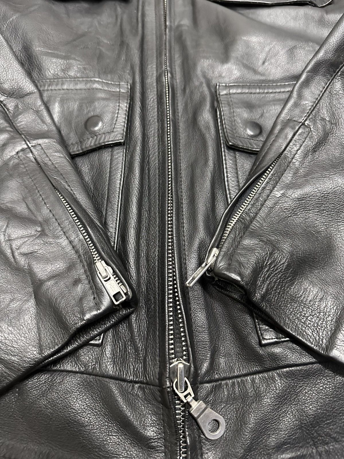 Leather × Vintage Vintage Beckumer Polizei Leather Jacket Similar to Vetements Size US M / EU 48-50 / 2 - 6 Thumbnail