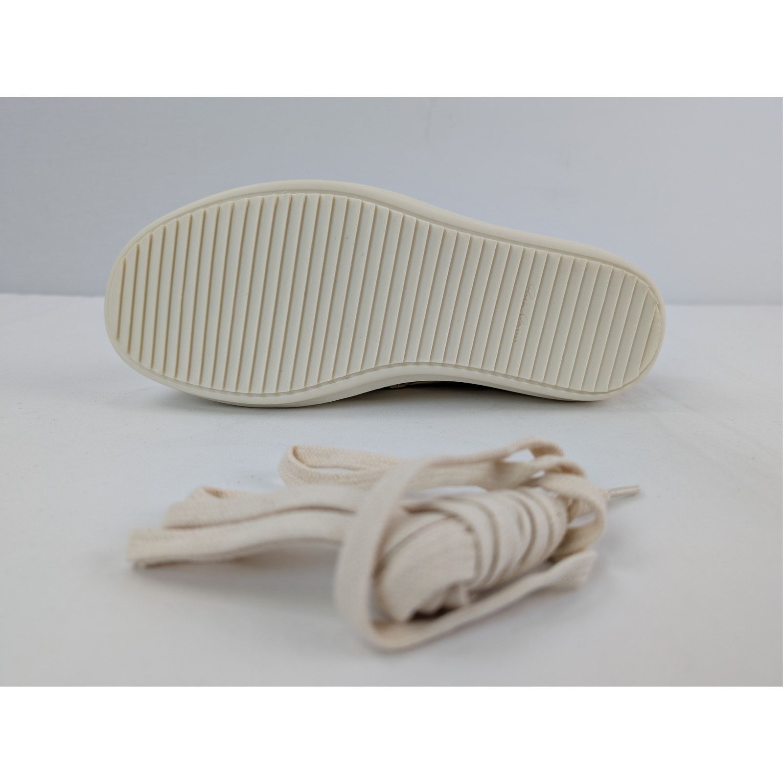 Rick Owens o1rshd1 Leather Vintage Sneakers in Natural / Milk / Milk Size US 7 / EU 40 - 12 Thumbnail