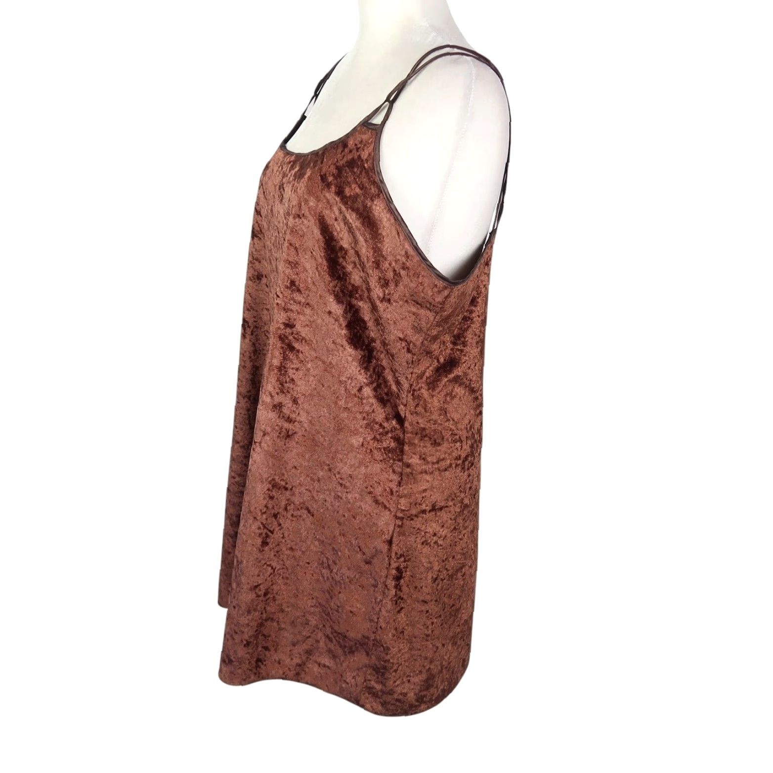 Velvet VINTAGE California Miss Velvet Slip Mini Dress L Brown 80s Womens Size L / US 10 / IT 46 - 3 Thumbnail