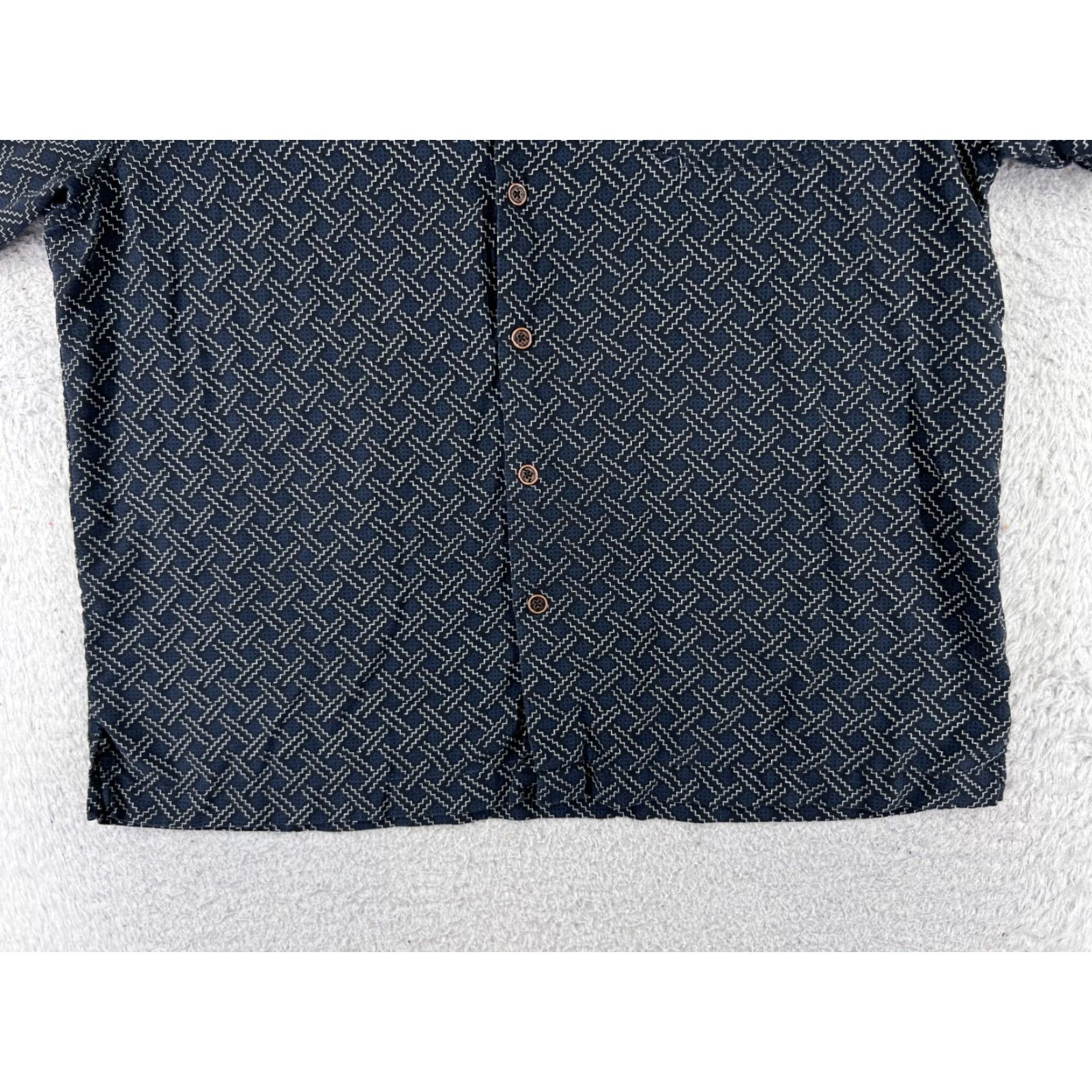 Nat Nast VINTAGE Nat Nast Shirt Adult Large Blue Basketweave 90's Look Silk Button Up Camp Pocket Size US L / EU 52-54 / 3 - 5 Thumbnail
