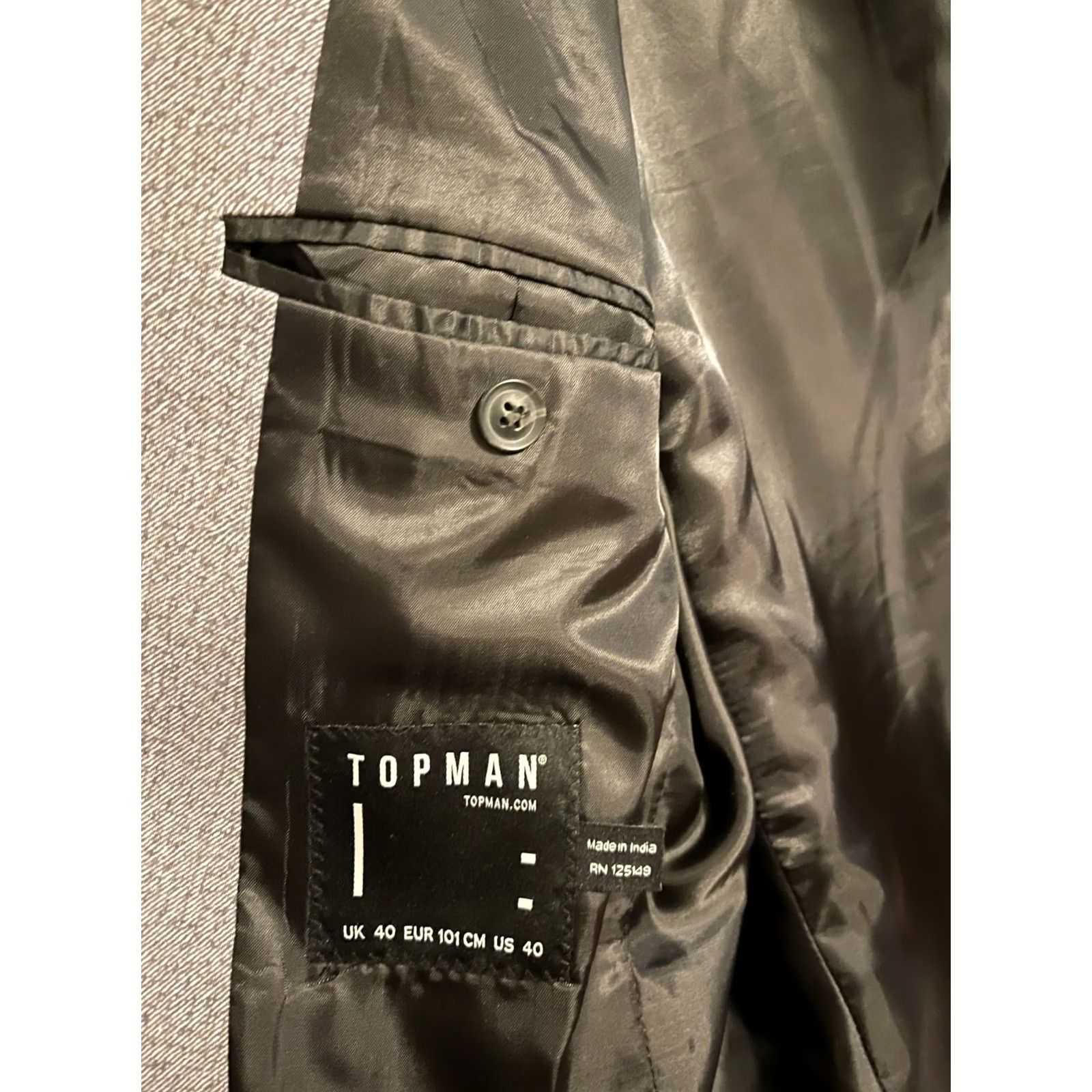 Topman Topman Mens Sport Coat Jacket - Gray Polyester Blend Blazer - 40 Size Size 40R - 4 Thumbnail