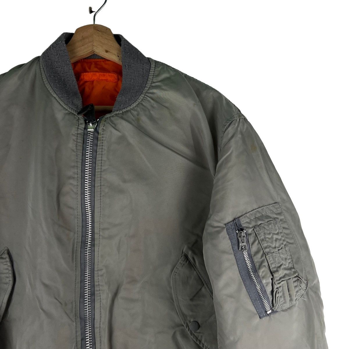 Alpha Industries 🔥VINTAGE FLY MA-1 BOMBER JACKET REVERSIBLE ALPHA INDUSTRIES Size US M / EU 48-50 / 2 - 2 Thumbnail