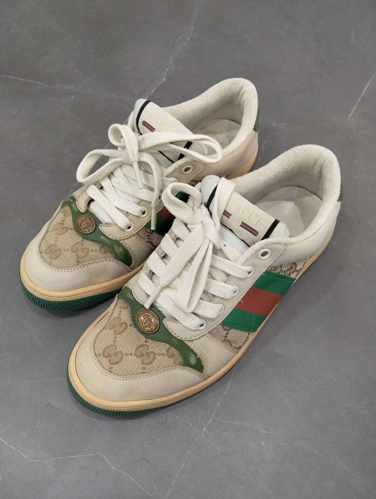 Gucci Gucci Low-Top Screener sneakers in distressed Size US 8.5 / IT 38.5 - 1 Thumbnail