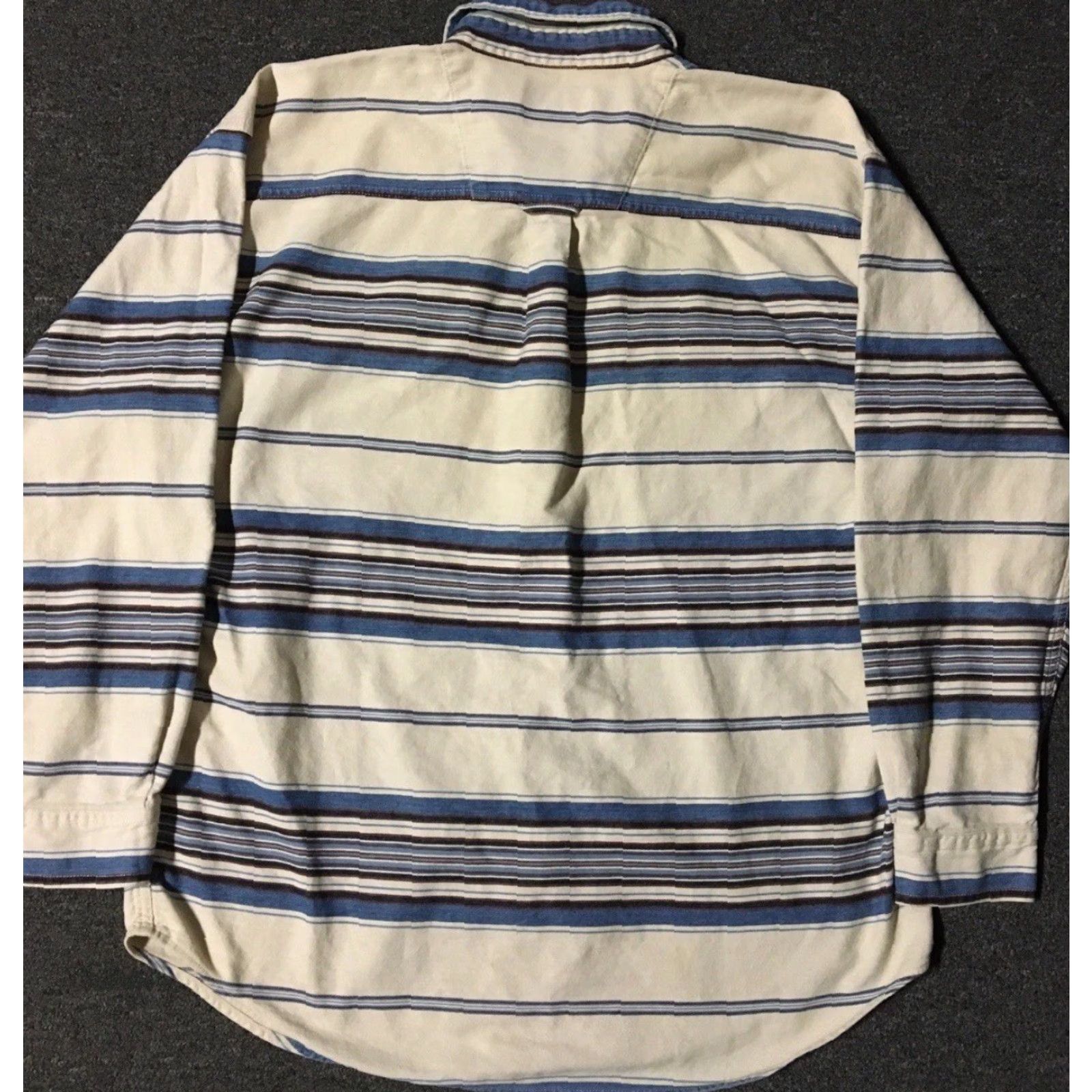 Gotcha VINTAGE 90s Striped Faded Button-Up Shirt L Beige Surf Skate Grunge All Over Print OPS Ocean Pacific Vaporwave 70s 80s Retro Beach Mens Size US L / EU 52-54 / 3 - 7 Thumbnail