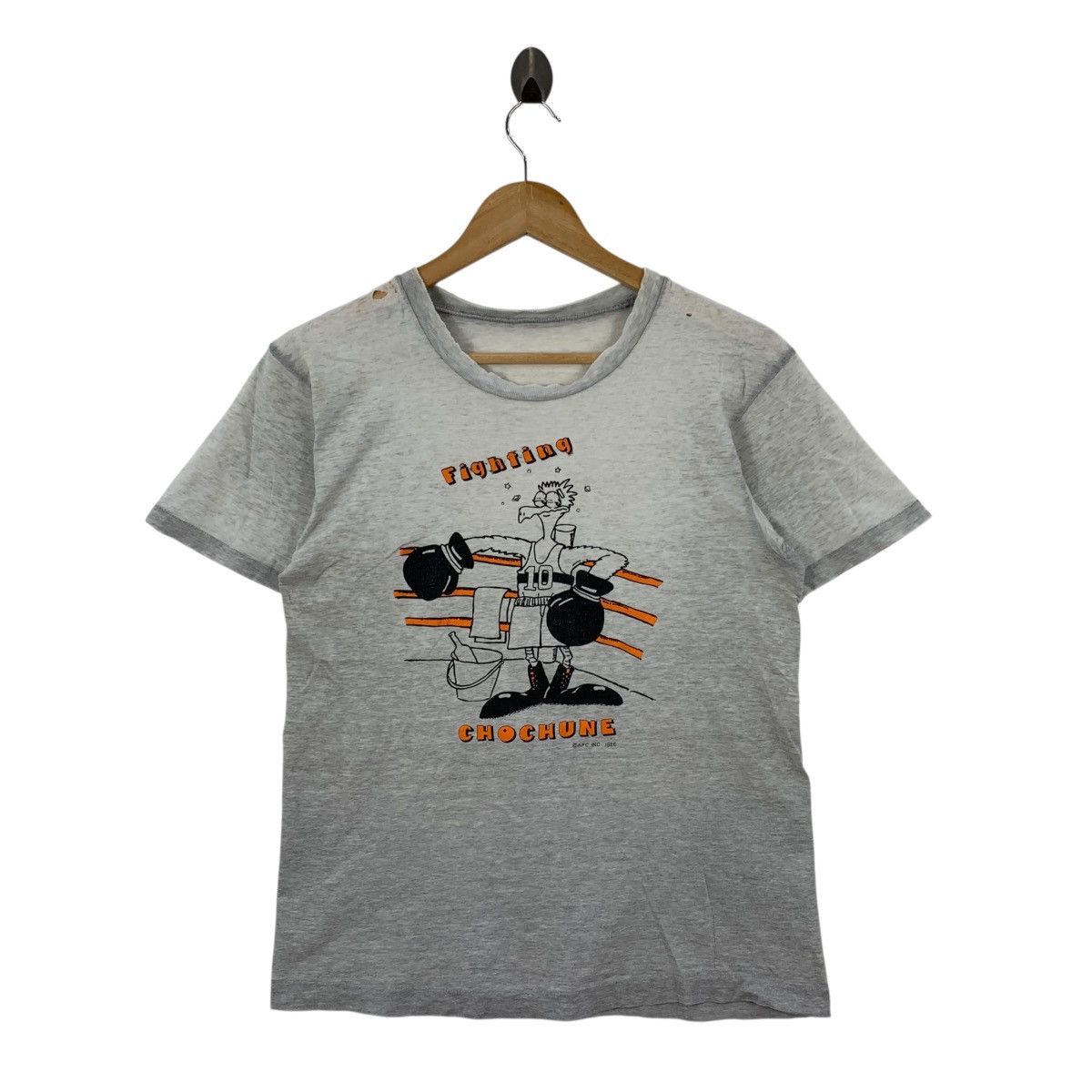 Vintage Vintage 80s FIGHTING CHOCHUNE APC Inc 1986 Distressed Tshirt Size US S / EU 44-46 / 1 - 1 Thumbnail