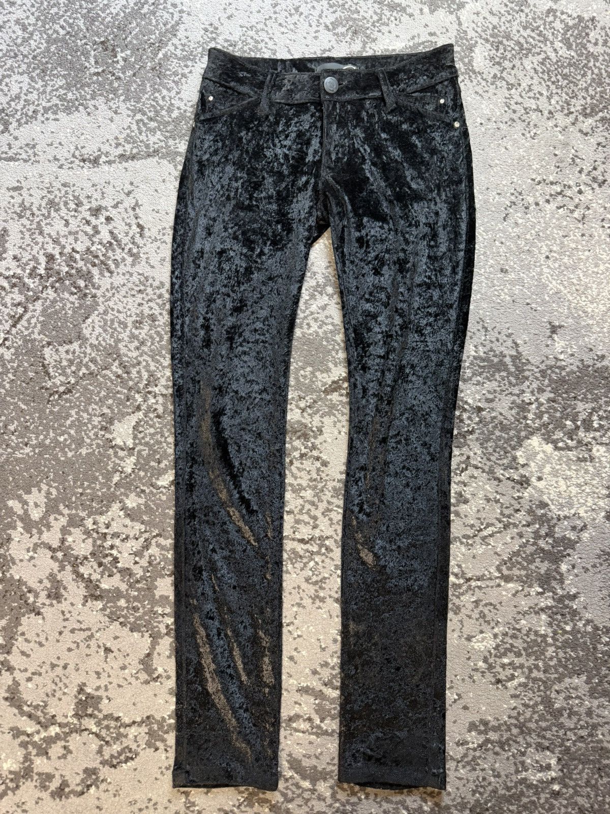 Just Cavalli Vintage y2k Just Cavalli Velvet Metal Logo Luxury Black pant Size 24" / US 00 / IT 34 - 1 Thumbnail