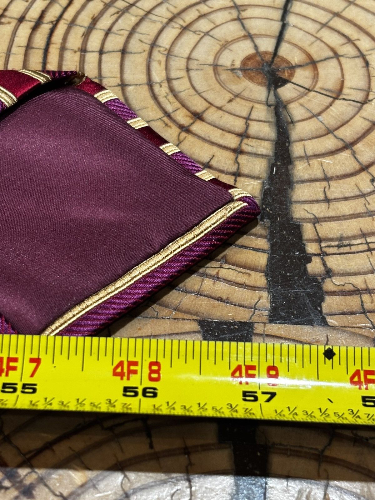 Charvet Charvet Paris Burgundy Gold Stripe Silk Tie Size ONE SIZE - 5 Thumbnail