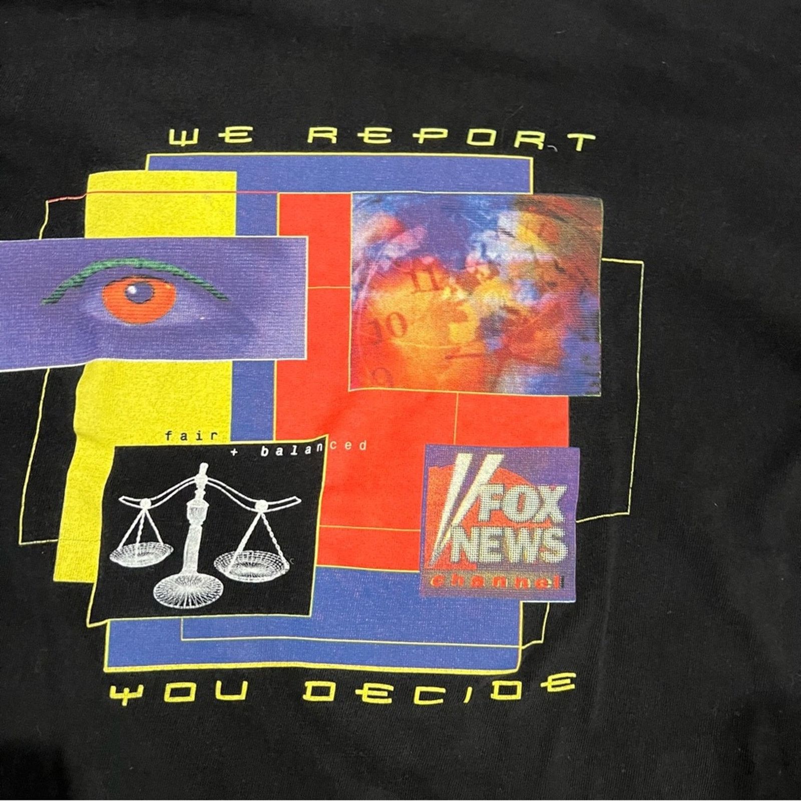 Vintage Vintage 90s Fox News Single Stitched Black Tee Shirt Size US XXL / EU 58 / 5 - 3 Thumbnail