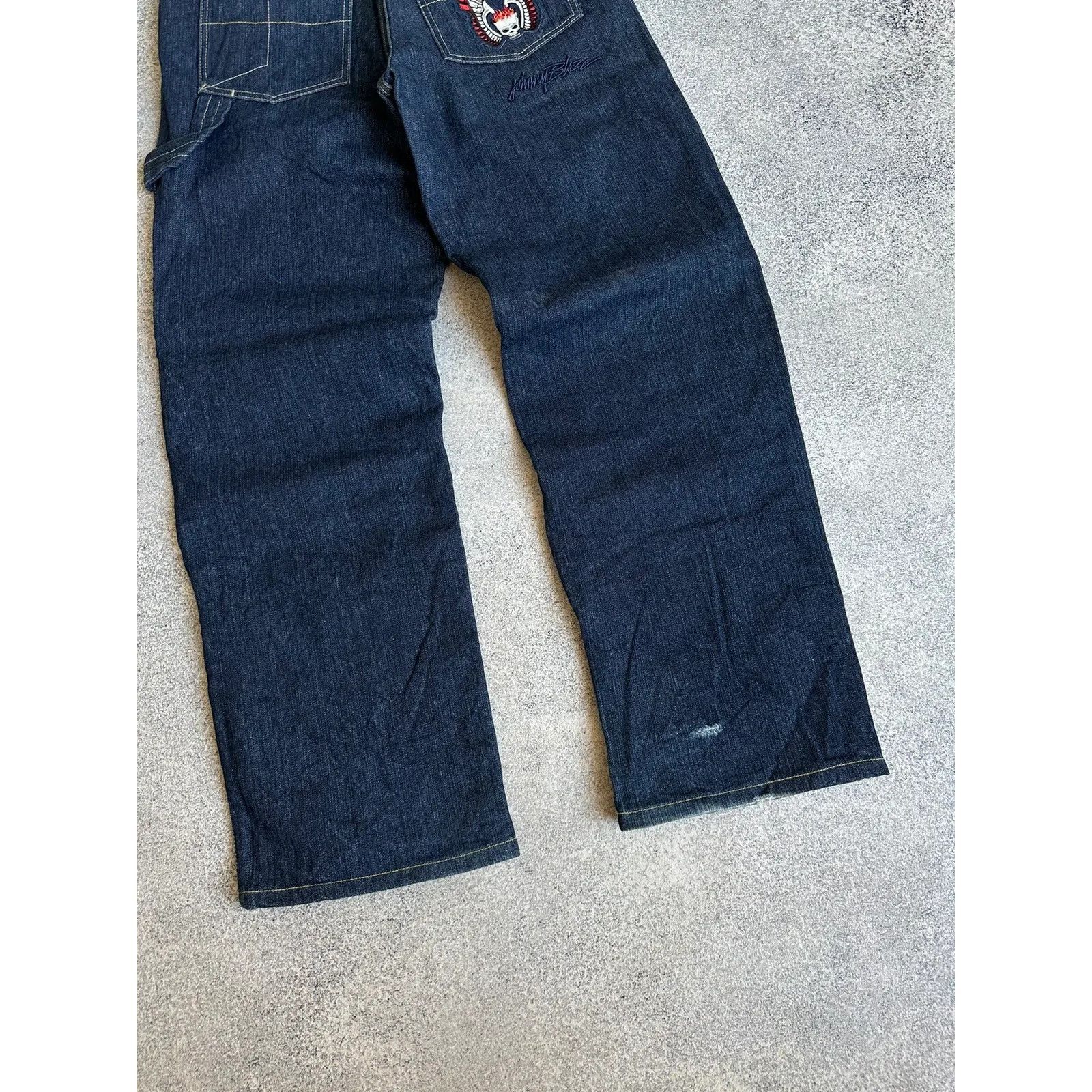 Vintage VTG Johnny Blaze Warriors Patchwork Embroidered Jeans Size US 32 / EU 48 - 3 Thumbnail
