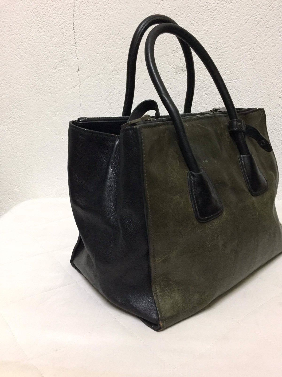 Prada PRADA Green Black Leather 2Way Shoulder Cross Body Bag Size ONE SIZE - 7 Thumbnail