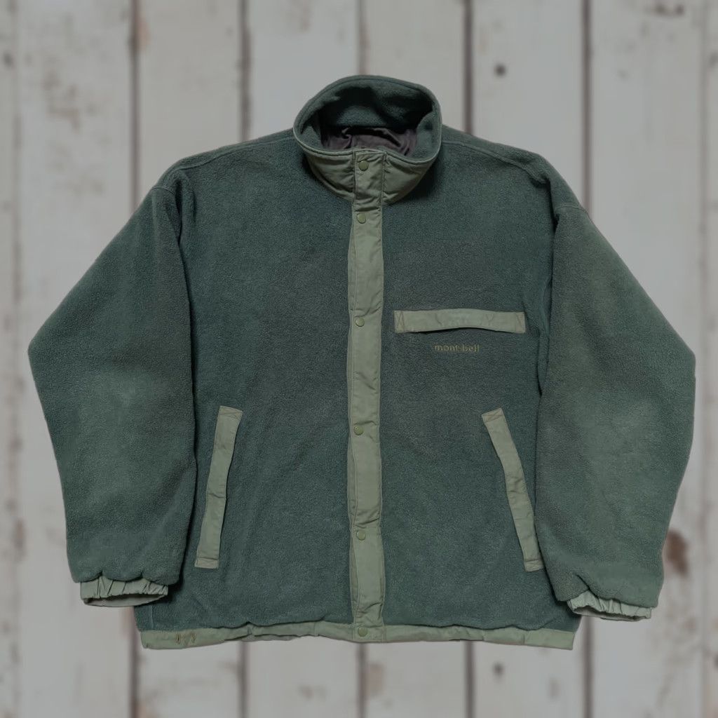 Montbell VINTAGE Montbell Polartec Fleece Jacket Snap Full Zip M-L Green Unisex Adults 1990s 80s Synchilla Outdoor Ski Camp Gorp Leisure Mens Womens Size US M / EU 48-50 / 2 - 1 Thumbnail