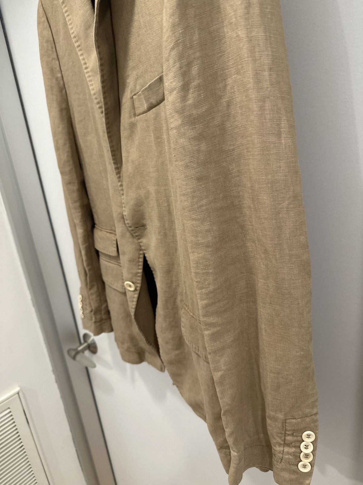 Billy Reid Billy Reid Tan Linen Blazer 40L Size 40L - 4 Thumbnail
