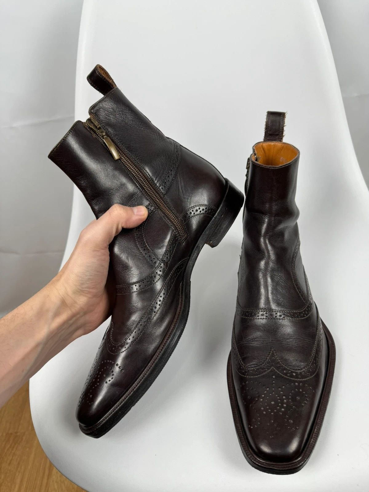 Dolce & Gabbana Dolce & Gabbana Chelsea Boots Ankle Zip Brogue sie 40.5 Size US 7.5 / EU 40-41 - 6 Thumbnail
