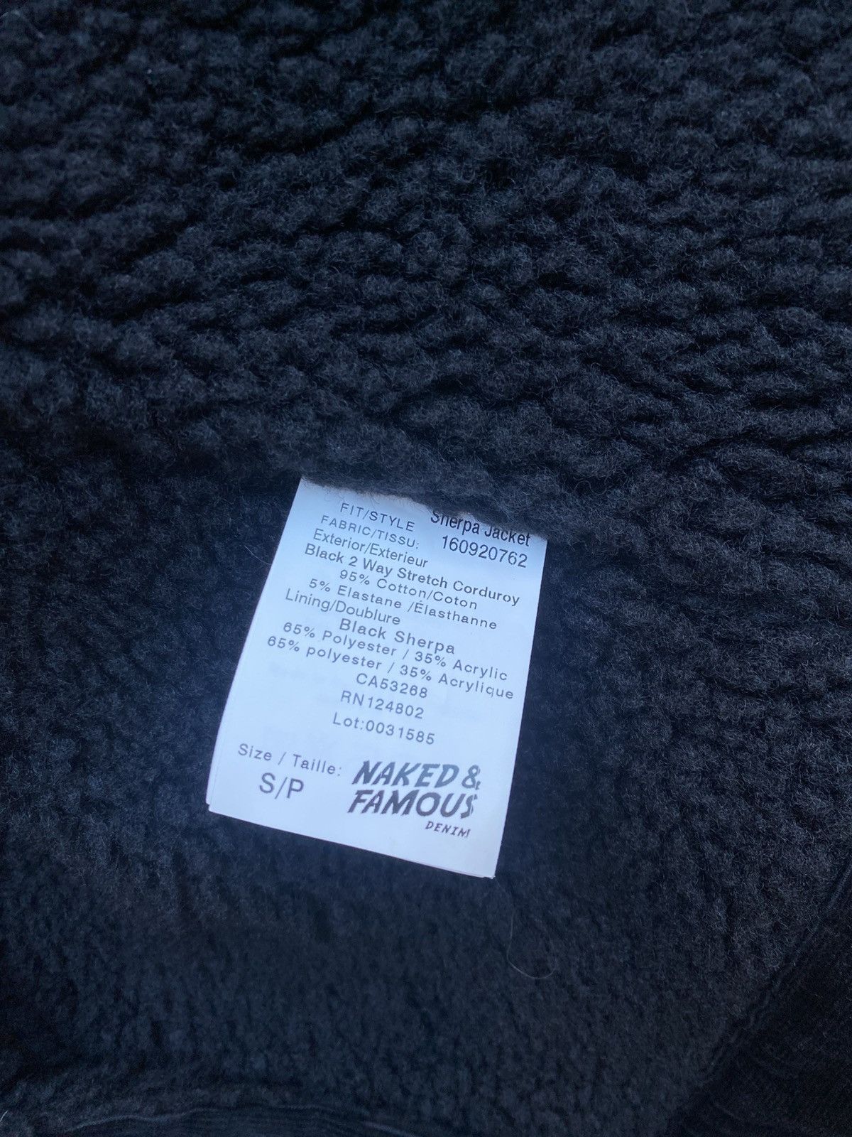 Naked & Famous Naked and Famous Corduroy Stretch Sherpa Jacket Size US S / EU 44-46 / 1 - 3 Thumbnail