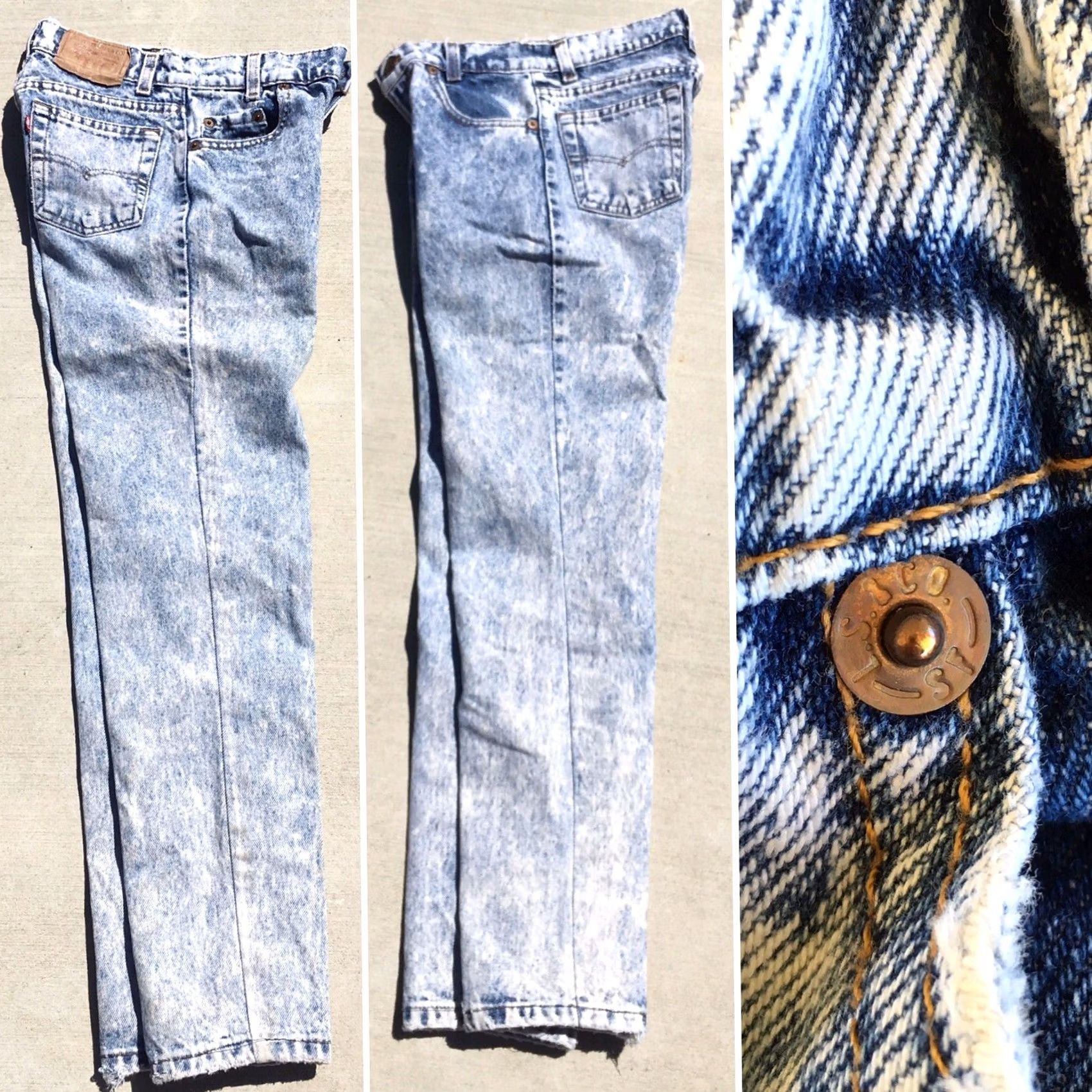 Levi's VINTAGE Levi's 505 Jeans Denim Blue Acid Wash High Waist Tapered Leg 25 in Waist 80s 90s Mens Womens Unisex Jeans Size 26" / US 2 / IT 38 - 7 Thumbnail