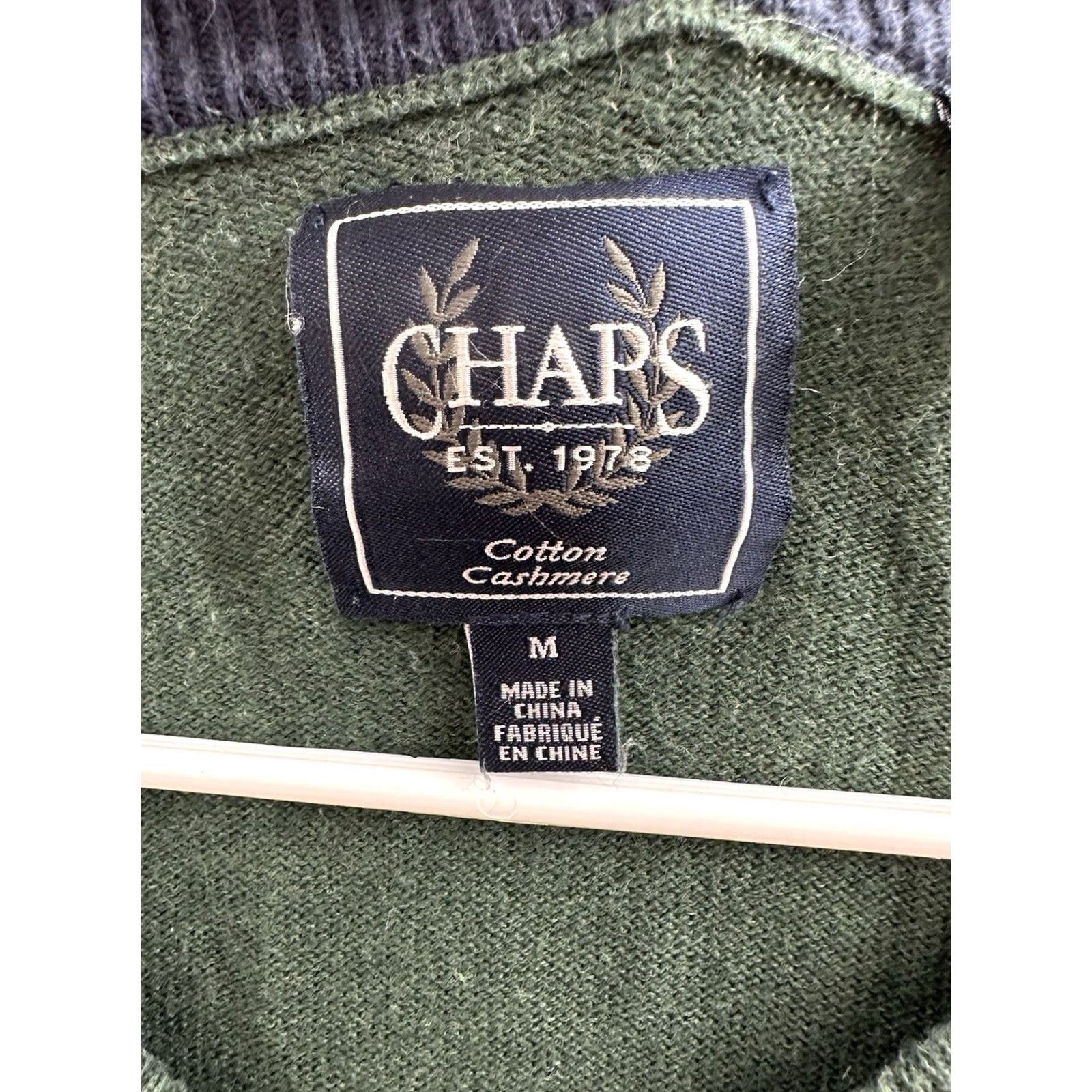 Chaps Chaps Mens Sweater Size Medium Green Long Sleeve V-Neck Cotton Cashmere Pullover Knit Regular Mens Middleweight Casual Knitwear Size US M / EU 48-50 / 2 - 4 Thumbnail