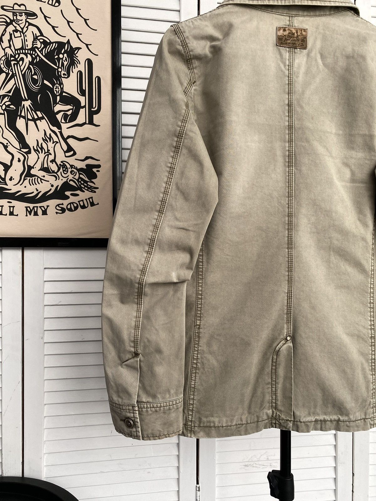 Diesel × Vintage Vintage Diesel Workwear Blazer Jacket Faded Khaki Military Size US S / EU 44-46 / 1 - 11 Thumbnail
