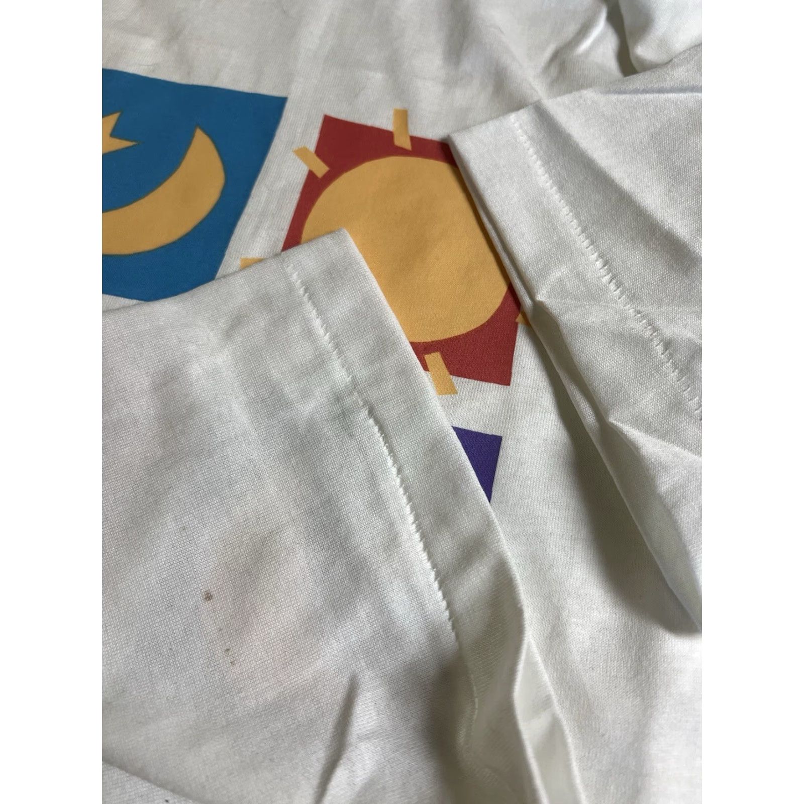 Vintage VINTAGE Center Star T-Shirt XL Men White Short Sleeve Crew Neck Graphic Print 90s Quotes One Day At A Time Size US XL / EU 56 / 4 - 3 Thumbnail