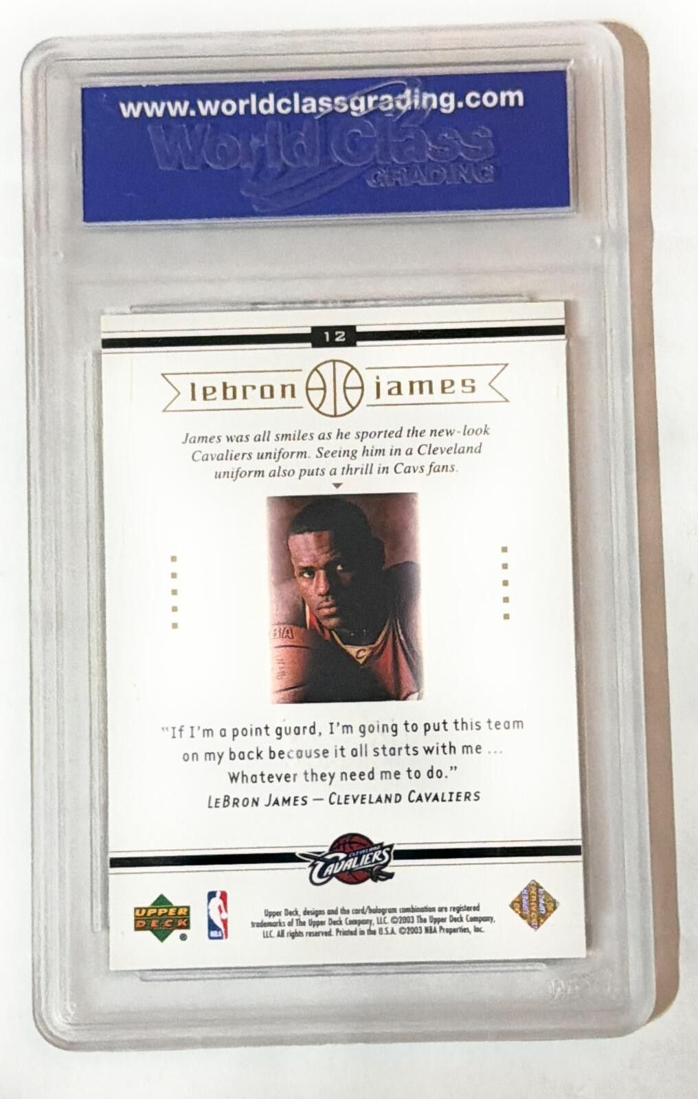 Other 2003-04 Upper Deck Lebron James #12 Rookie WCGC 10 Size ONE SIZE - 2 Thumbnail