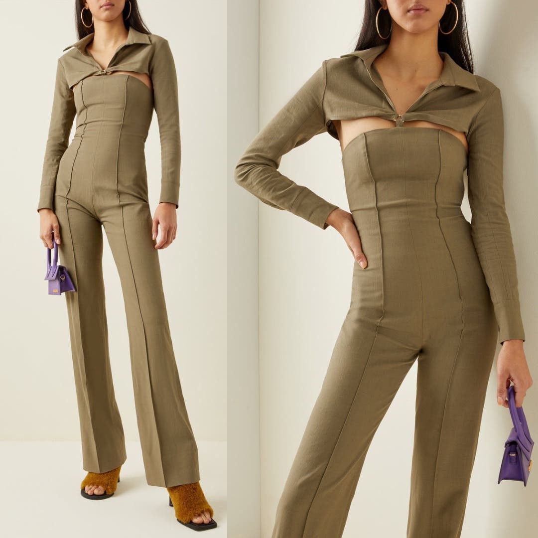 image of Jacquemus | NWT Khaki La Montagne Jumpsuit Size 38 Us 6/m in Green, Women's