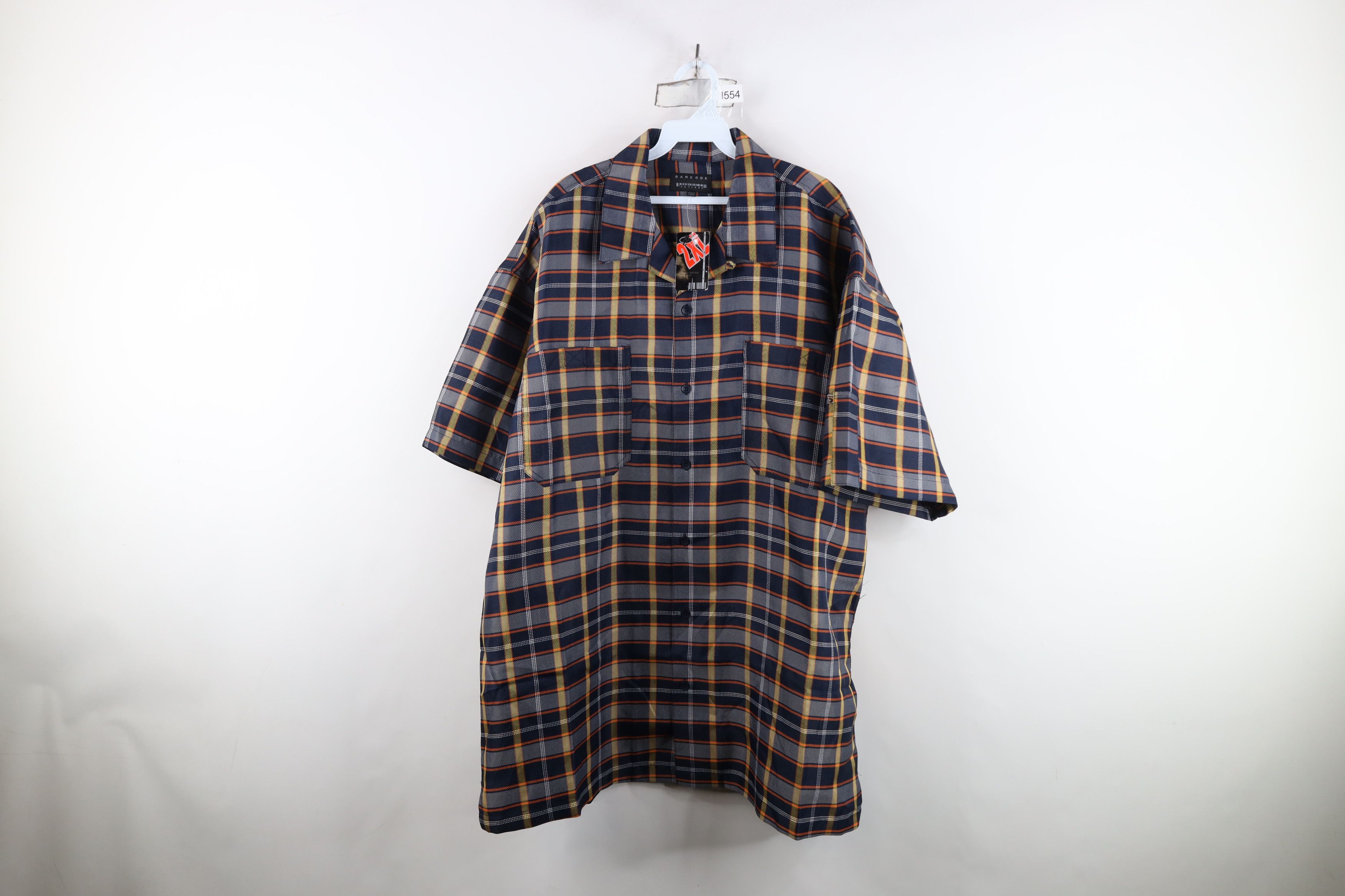 Vintage Deadstock Vintage Y2K Streetwear Baggy Button Shirt Plaid Size US XXL / EU 58 / 5 - 1 Thumbnail