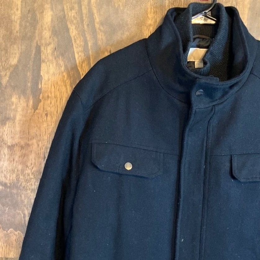 Michael Kors Michael Kors Mens Coat Black Military Layered Wool High Neck Lined Winter XXL Size US XXL / EU 58 / 5 - 4 Thumbnail