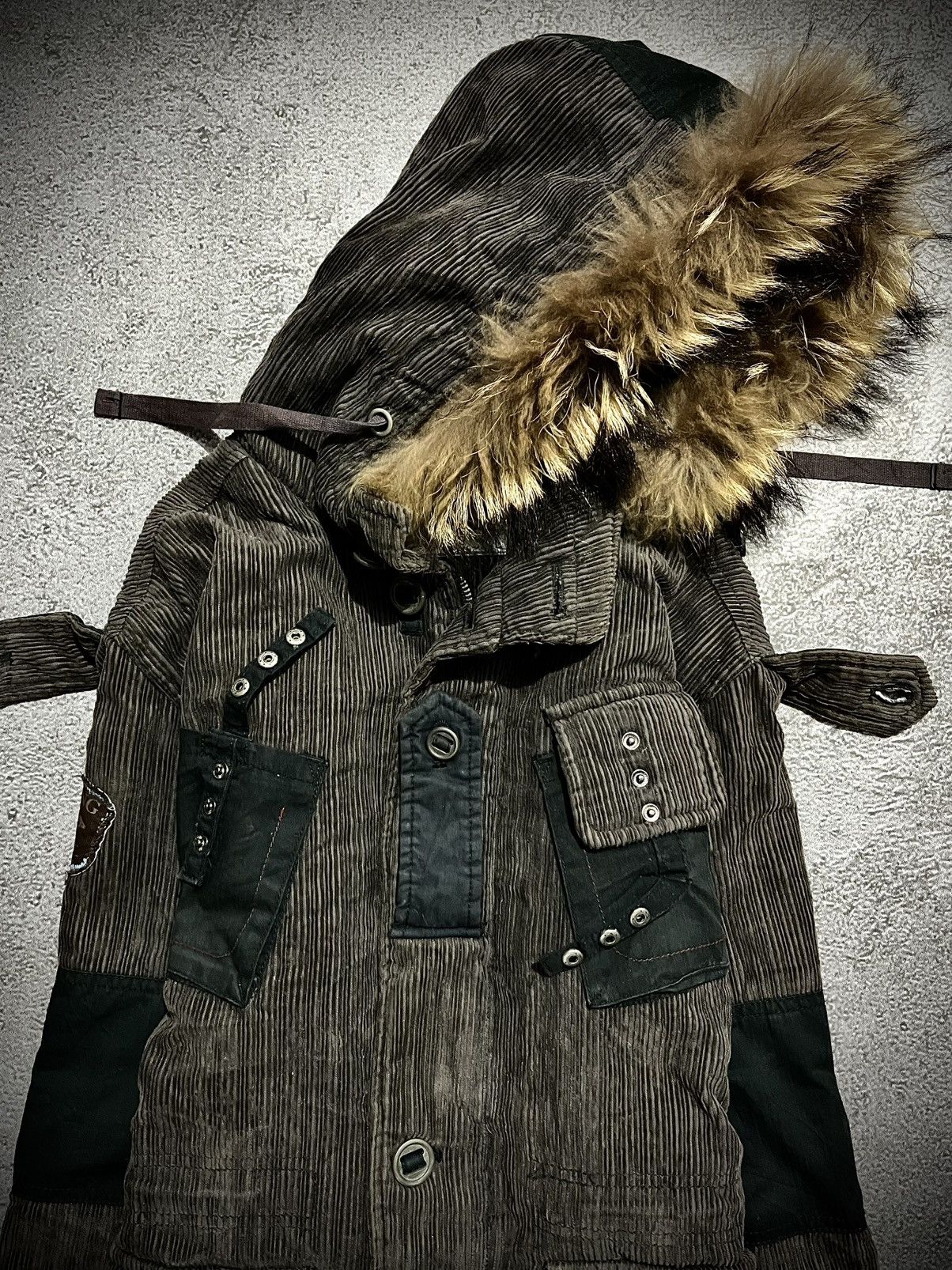 Japanese Bang Bang Bondage Corduroy Fur Jacket