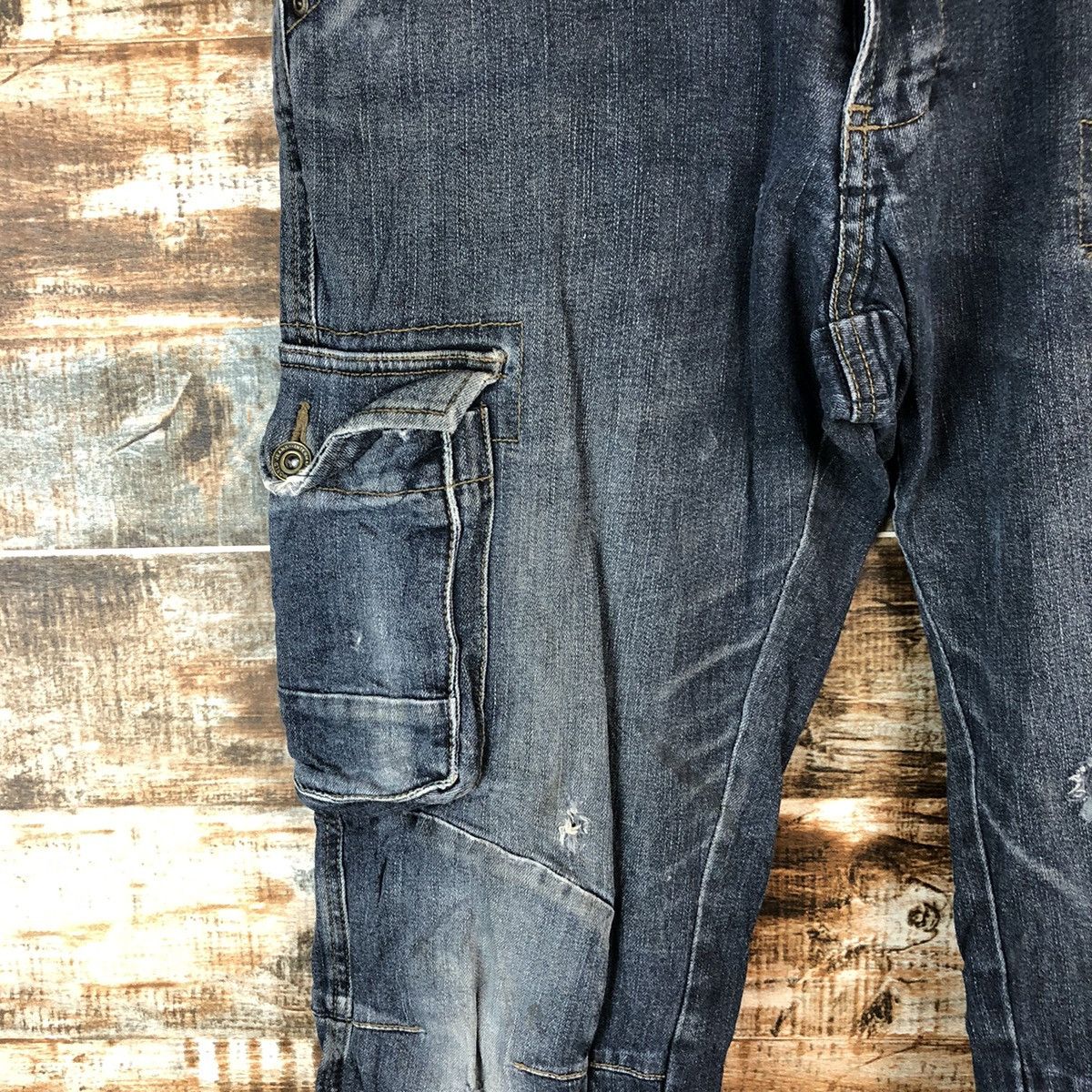 Japanese Brand Japanese Brand Blue utility worker Multipocket Pants #A2164 Size US 33 - 9 Thumbnail