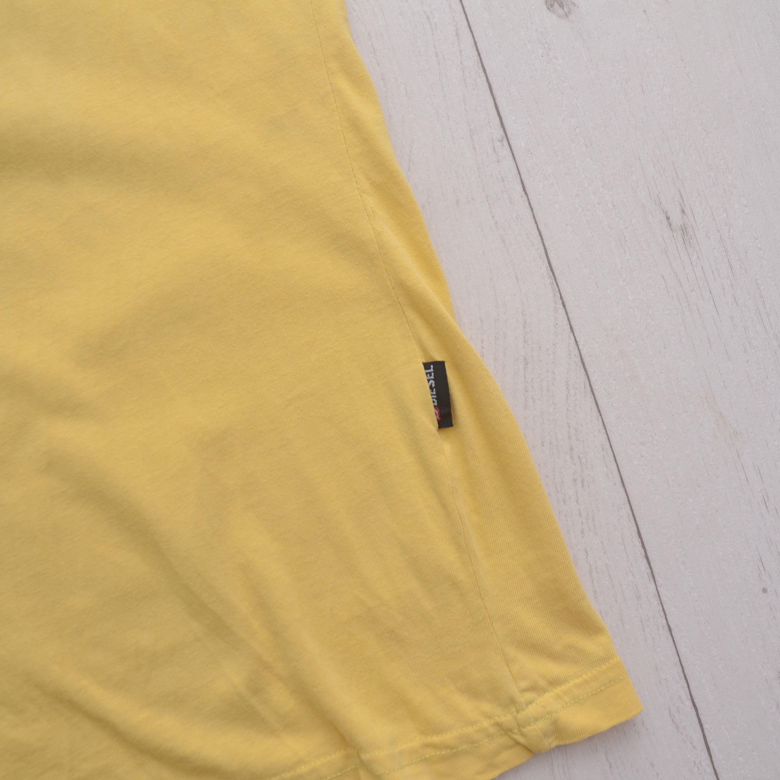 Diesel × Vintage Vintage Diesel Big Logo T-shirt Y2K Faded Tee Yellow Rare Size US XXL / EU 58 / 5 - 6 Thumbnail
